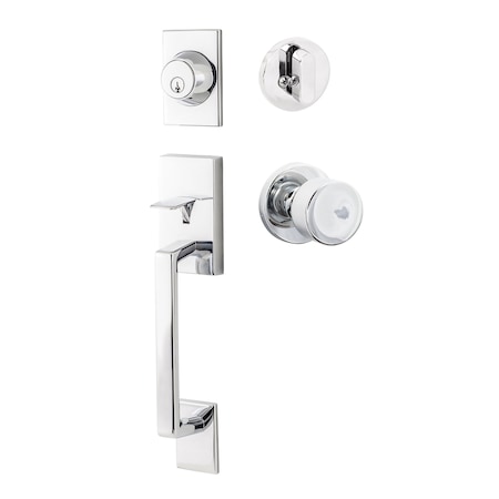 Sure-Loc Hardware Sure-Loc Hardware Koln Handleset with Round Thumb Turn, Bergen Round Handset Trim, Polished Chrome KN507-R-BG-RD 26